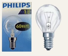 Лампа шарик Philips 60 вт Е14 прозрачная