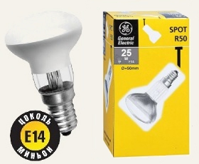 Лампа R50 25 вт Е14 General Electric