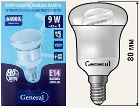 Лампа энергосберегающая GR50 9W General