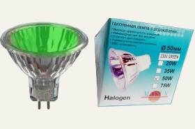 лампа mr16 220 v зеленая