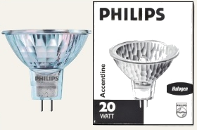 Лампа MR16 Philips 20 wt 12 v