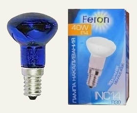 Лампа R39 40 вт Е14 Feron синяя