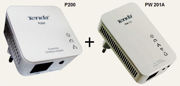 Адаптеры LAN сети Tenda P200 + PW201A